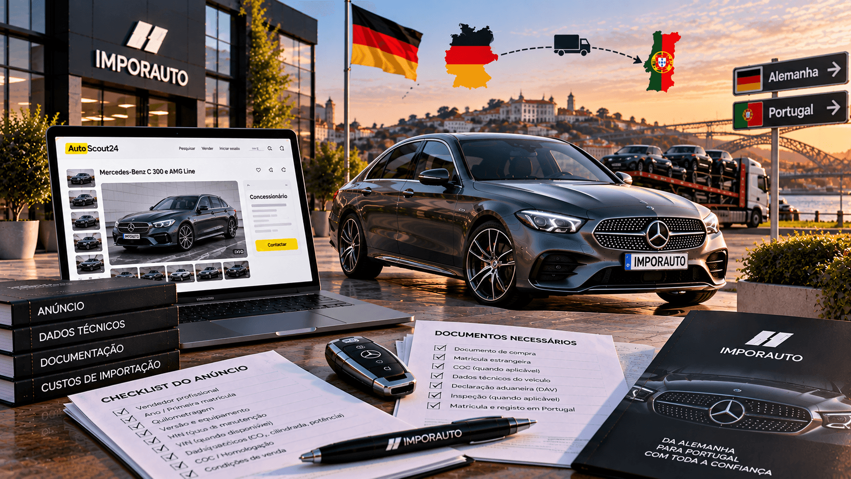 Análise dos custos de importação de um Mercedes-Benz C300e