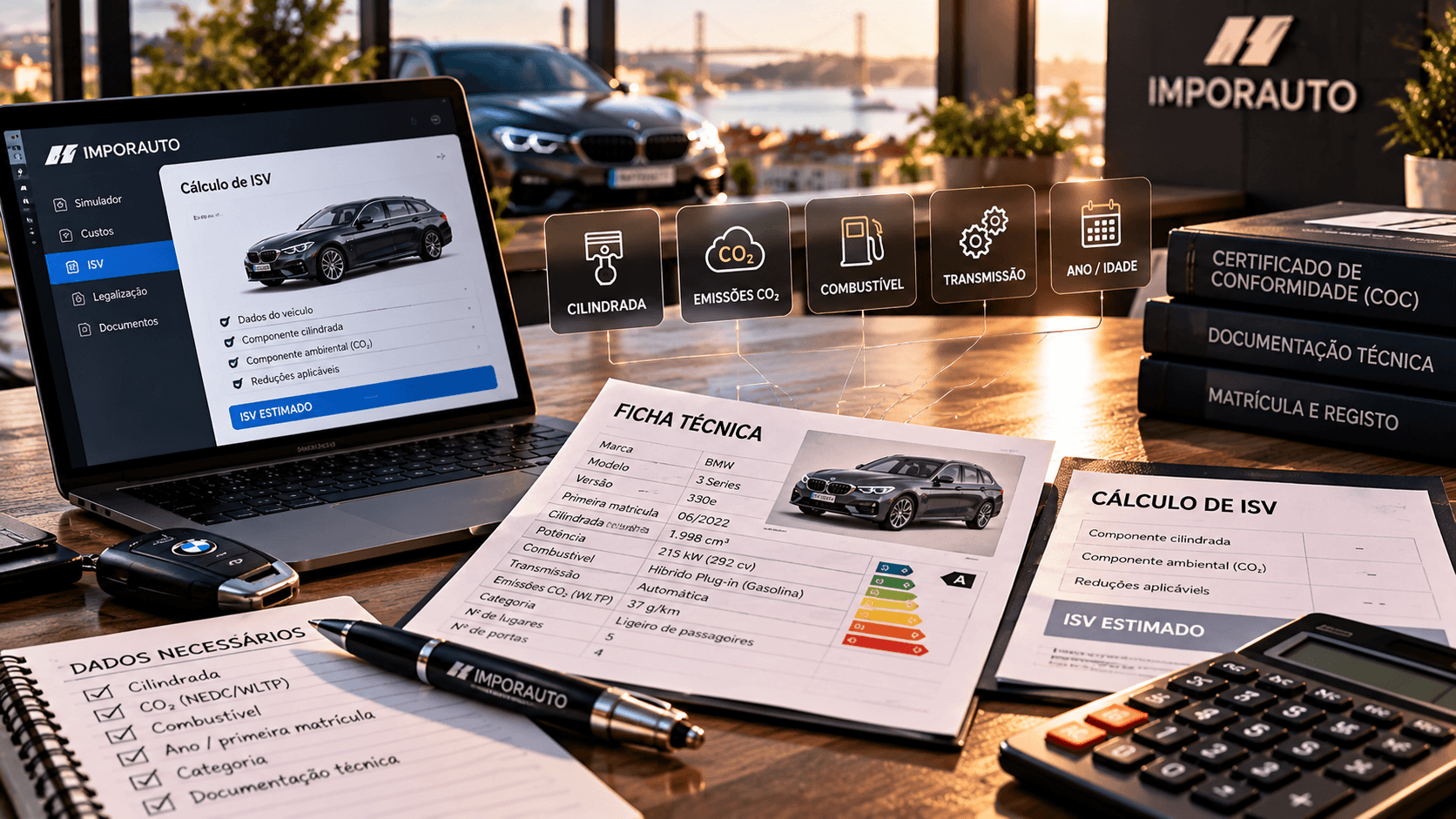 Dados técnicos utilizados no cálculo do ISV de um automóvel