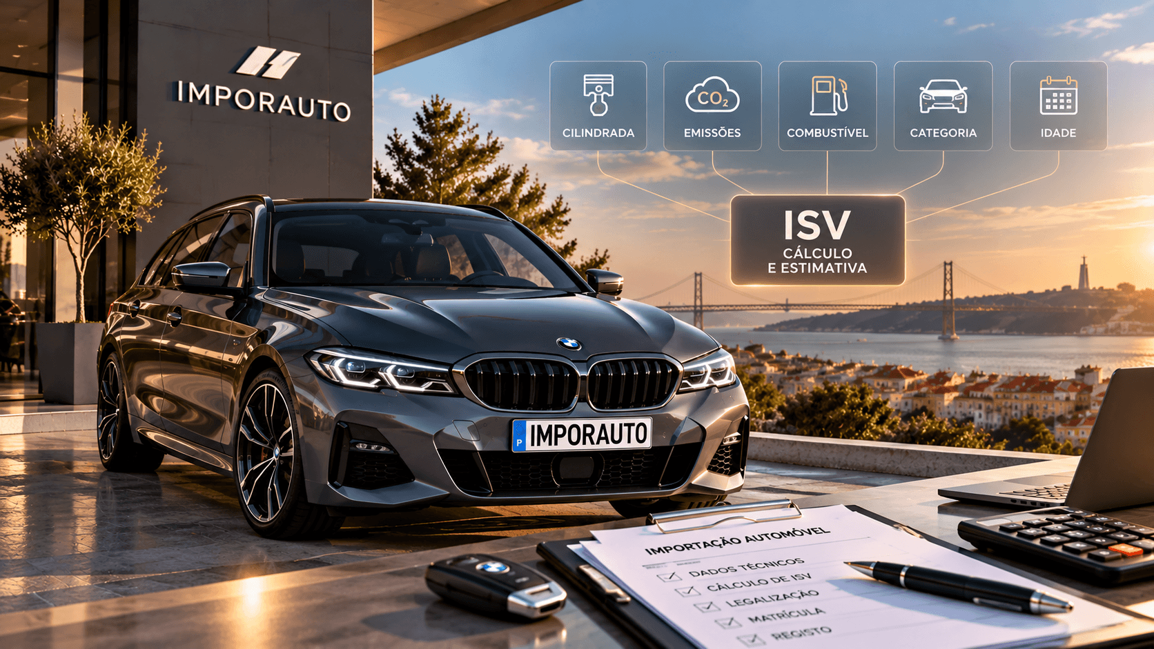 Cálculo de ISV de automóvel importado com a IMPORAUTO