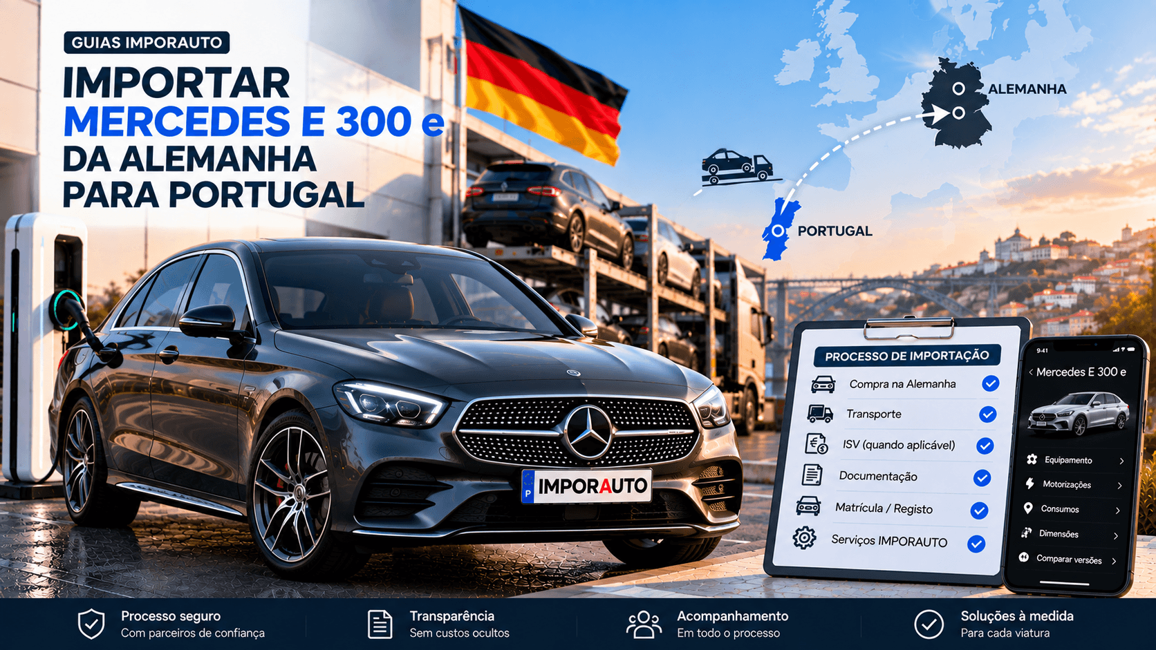 Mercedes E 300 e para importação da Alemanha para Portugal